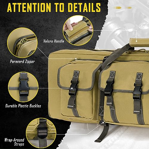Dulce Dom 42 Inch Double Rifle Case Soft Bag Gun Case, Perfect For Rifle Pistol Firearm Storage And Transportation, All Around Shooting Range Tactical Rifle Backpack, Indoor Outdoor #TOP6