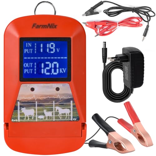 FarmNix Électrificateur de clôture électrique 12 V avec affichage LED, 3J 230 V pour une portée de 24 km, plusieurs options d'alimentation...
