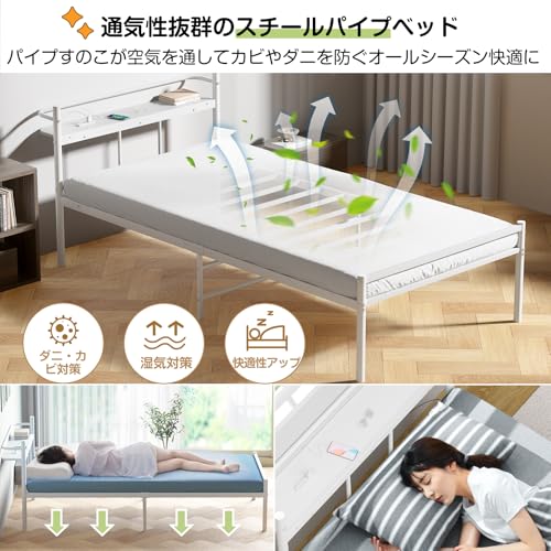 Holdm ベッドフレーム シングル 白 Holdm BD05B の商品画像 4