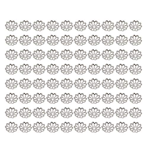 SUPVOX 1000Pcs 7Mm Silver Flower Bead Caps for Jewelry Making Spacer Beads and End Caps for Diy Necklaces Bracelets Anklets Charm Accessories