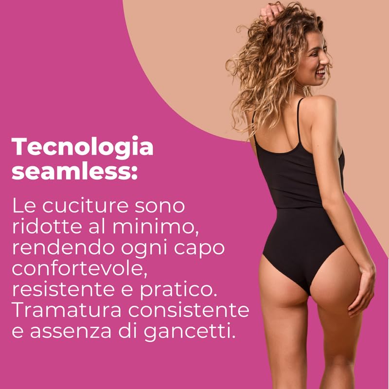 FOCENZA Set 3 Pezzi Body Donna in Morbida Microfibra Elasticizzata con Spalline Sottili, Intimo Donna Confortevole ed Elastico in Vari Colori, Made in Italy
