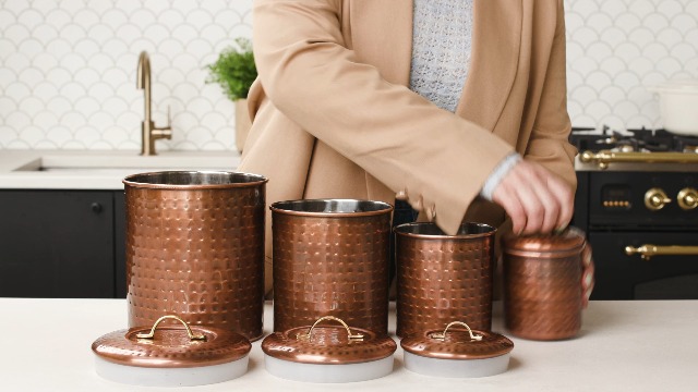 Amazon.com: Old Dutch 1843 Hammered Canister Set of 4. Sizes are