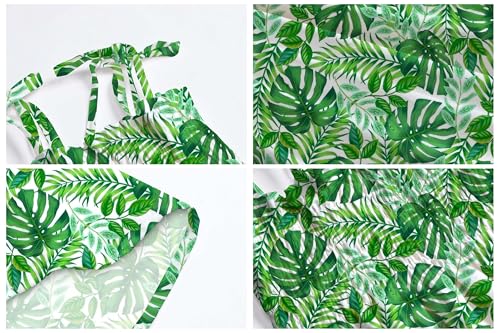 Image of Cromoncent Matching Hawaiian Outfits for Family, Dad and Son Matching Luau Beach Tropical Shirts Mommy Daughter Tropical Sets