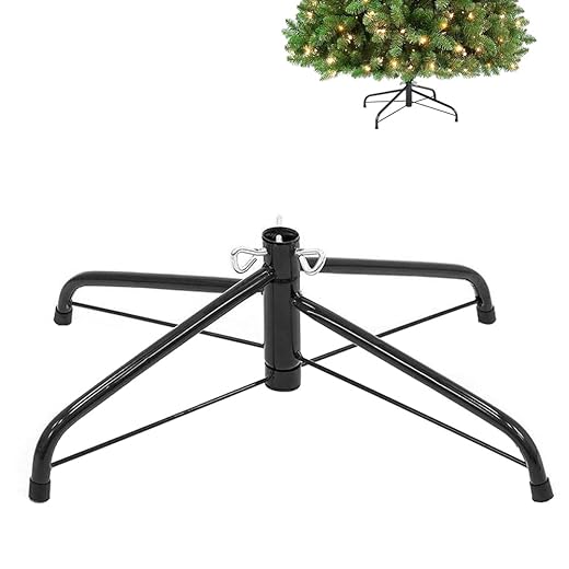 Christmas Tree Stand for Artificial Tree Folding Stand, Replacement Xmas Tree Stand Base for 4 Ft to 8.5Ft Artificial Trees,Fits 0.5-1.25 Inch Tree Pole,Black