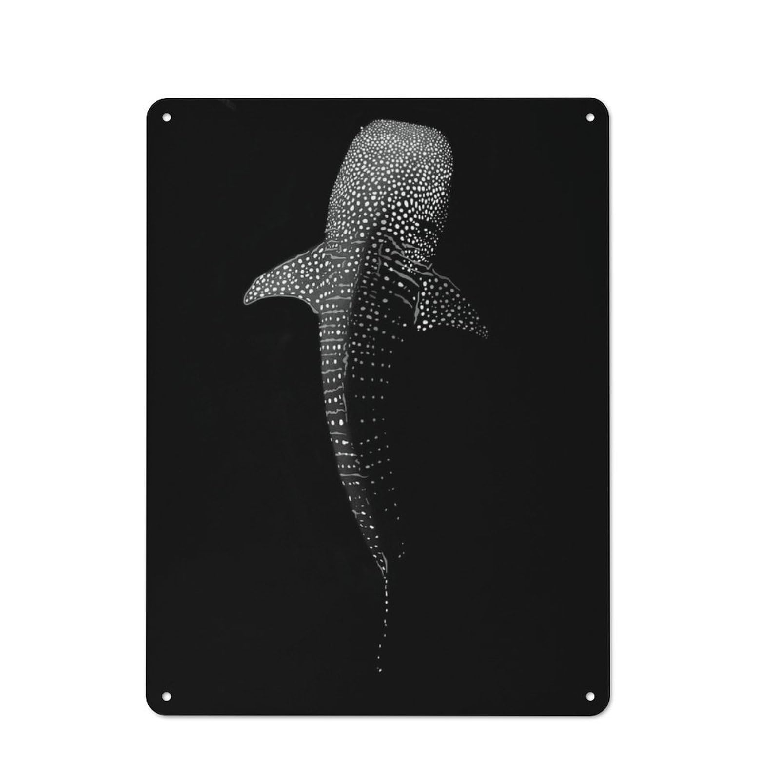 Junmoney Style-24 Tin Wall Plaque 40X30cm With Shark For Studio Or Craft Room, For Kitchen, Dining Room And Home Bar Wall Decor