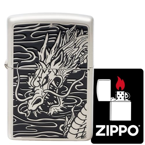 Encendedor Zippo Oil Lighter Dragon Plateado miniatura 2