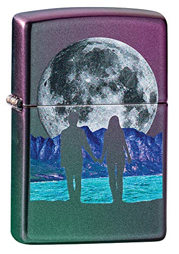 Image of Zippo Moon Couple Design Iridescent Pocket Lighter