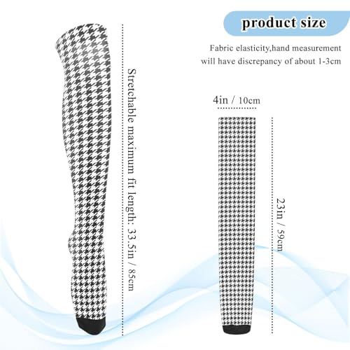 DOMIKING Thigh High Socks for Women Black Houndstooth Leg Warmers Over the Knee Socks for Dresses2