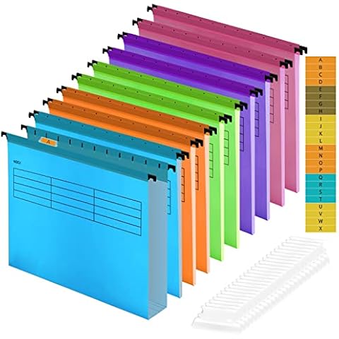 A4 Suspension Files for Filing Cabinet Files Hanging Filing Folders,34.8cm*24.5cm Box Filing Storage Folders Interior Folders for Paperwork Office Home School (10) Cover