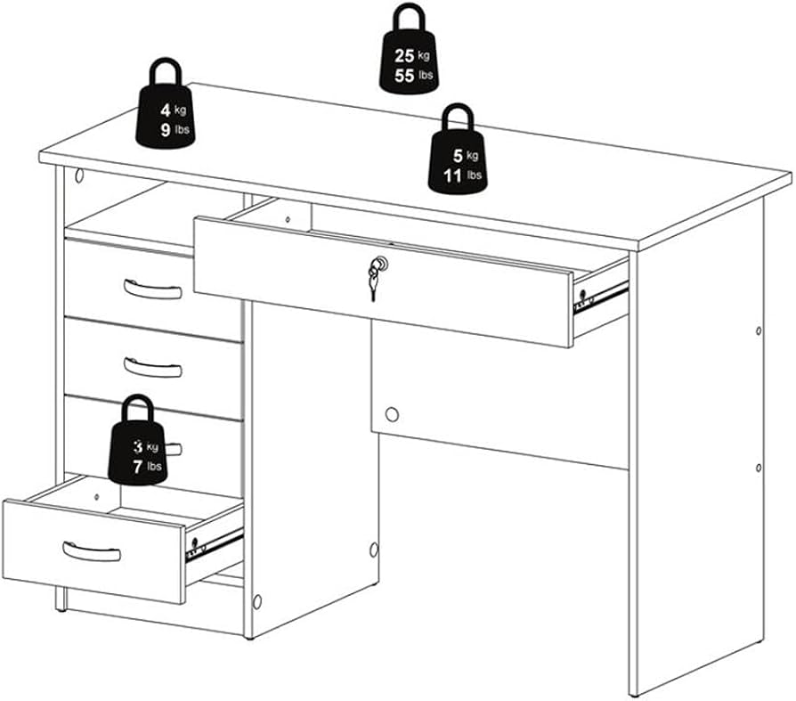 Amazon.co.jp: Tvilum ウォルデンデスク 引き出し5個付き オーク構造 Amazon.co.jp: Tvilum ウォルデンデスク 引き出し5個付き オーク構造