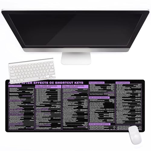 Image of After Effects Cheat Sheet Mouse Pad Mouse Mat KMH Mousepad for Editors Producers, Large Desk Mat Gift for Adobe AE Users, Essential Computer Accessories for Study, Work, and Reference Purposes