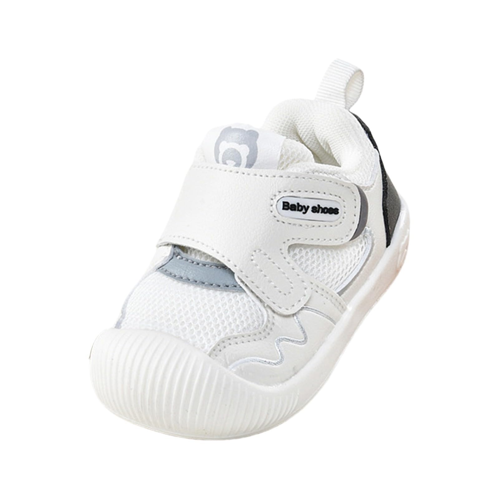 Toddler Baby Sneakers Boys Girls Booties Anti-Slip Soft Sole Casual Shoes Infant Mesh Breathable Sports Short Boots (Black, 4.5 Infant)