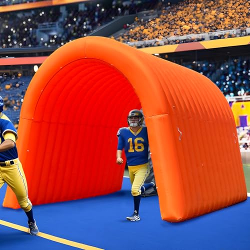 Image of OZIS 16FT Inflatable Tunnel Sports Tunnel Entrance with Installed Blower Inflatable Tunnel Tent for Business Advertising Event Exhibition Promotion,Street,Shop,Supermarket,School(Orange, 16x10x10ft)