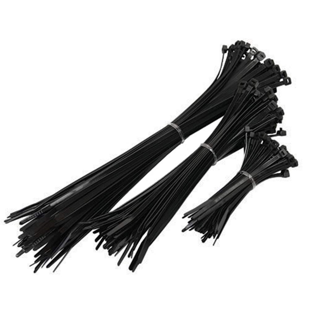 UKCable-Ties Cable Tie Assortment Black Pack of 75 100/150/200mm
