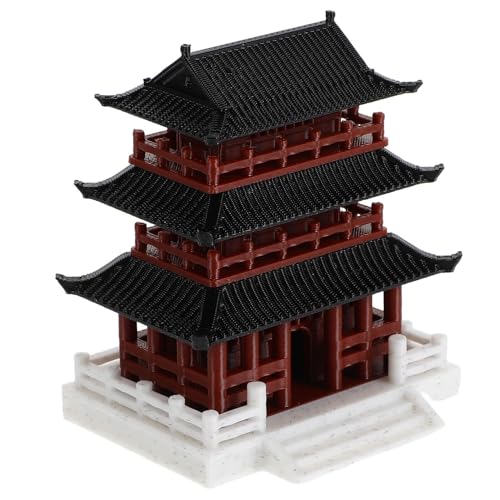 SEWACC Padiglione da Giardino in Miniatura Stile Antico Statua in Arenaria Resistente allo Sbiadimento Decorazione Versatile per Bonsai Terrari e Acquari Zen Cinesi