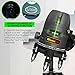 (Outdoor Super Bright) 5 lines laser level 360 self leveling Precision Cross Line level tool Green beam with 360° Rotating base Digital Li-ion Battery 5 Strong light spots 1 Plumb point