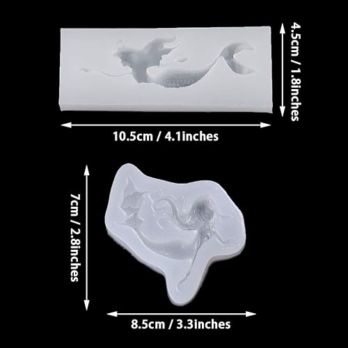 Miniatura 7 de iSuperb 2 moldes en forma de sirena, moldes de resina, moldes de silicona, moldes de fabricación de joyas, moldes de fundición de resina epoxi para
