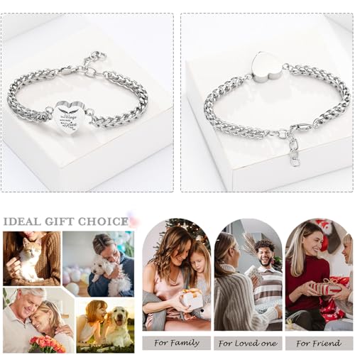 zeqingjw Heart Cremation Memorial Urn Bracelet for Ashes for Women Stainless Steel Adjustable Keepsake Bangle Cremation Memorial Ash Jewelry3