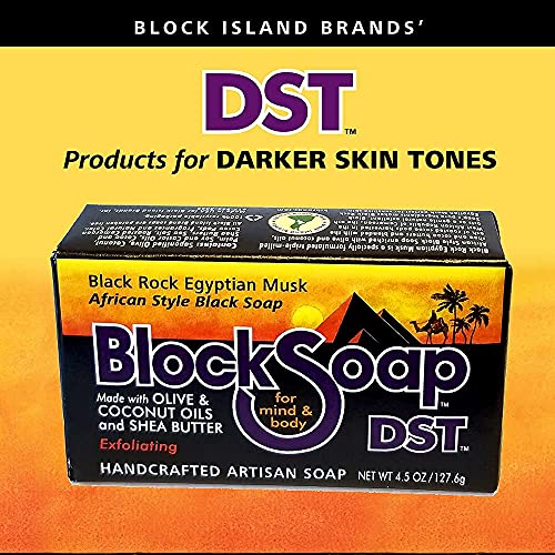 Dst For Darker Skin Tones African Style Artisan Black Bar Soap With Sea Salt, Olive Oil, Coconut Oil And Shea Butter - Black Rock Egyptian Musk 3-Pack (4.5Oz Each) #TOP6