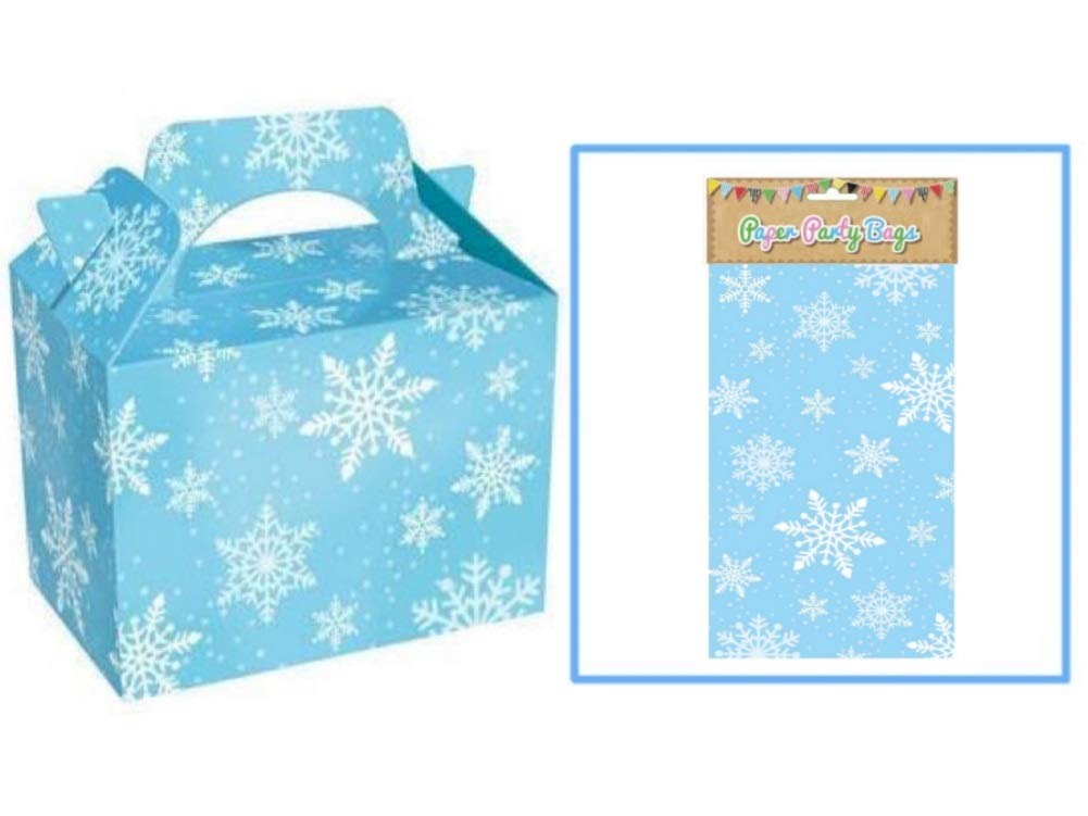 Frozen Blue Snowflake Party Boxes & Matching Pick n Mix Bag Party Bags (36)