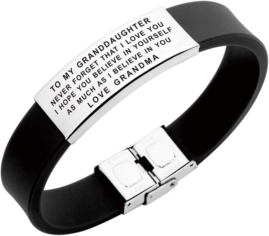 FALOGIJE to Our/My Granddaughter Gifts Bracelet with Inspirational Love Quotes - Image 3