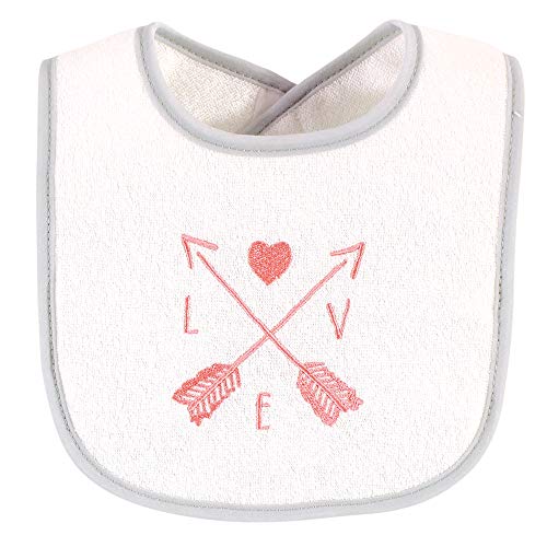 Image of Hudson Baby Unisex Baby Cotton Terry Drooler Bibs with Fiber Filling, Girl Woodland, One Size