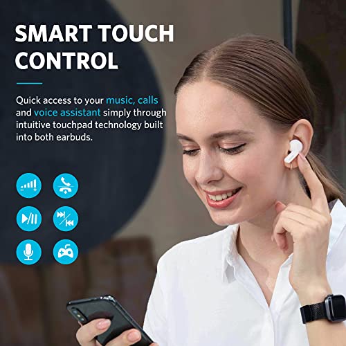 Image of EarFun Wireless Earbuds, [What Hi-Fi Awards] Air Bluetooth In-Ear Headphones with 4 Mics ENC, Sweatshield IPX7 Waterproof, Clear Sound, Deep Bass, Wireless Charge, App Customize EQ, 35H, White