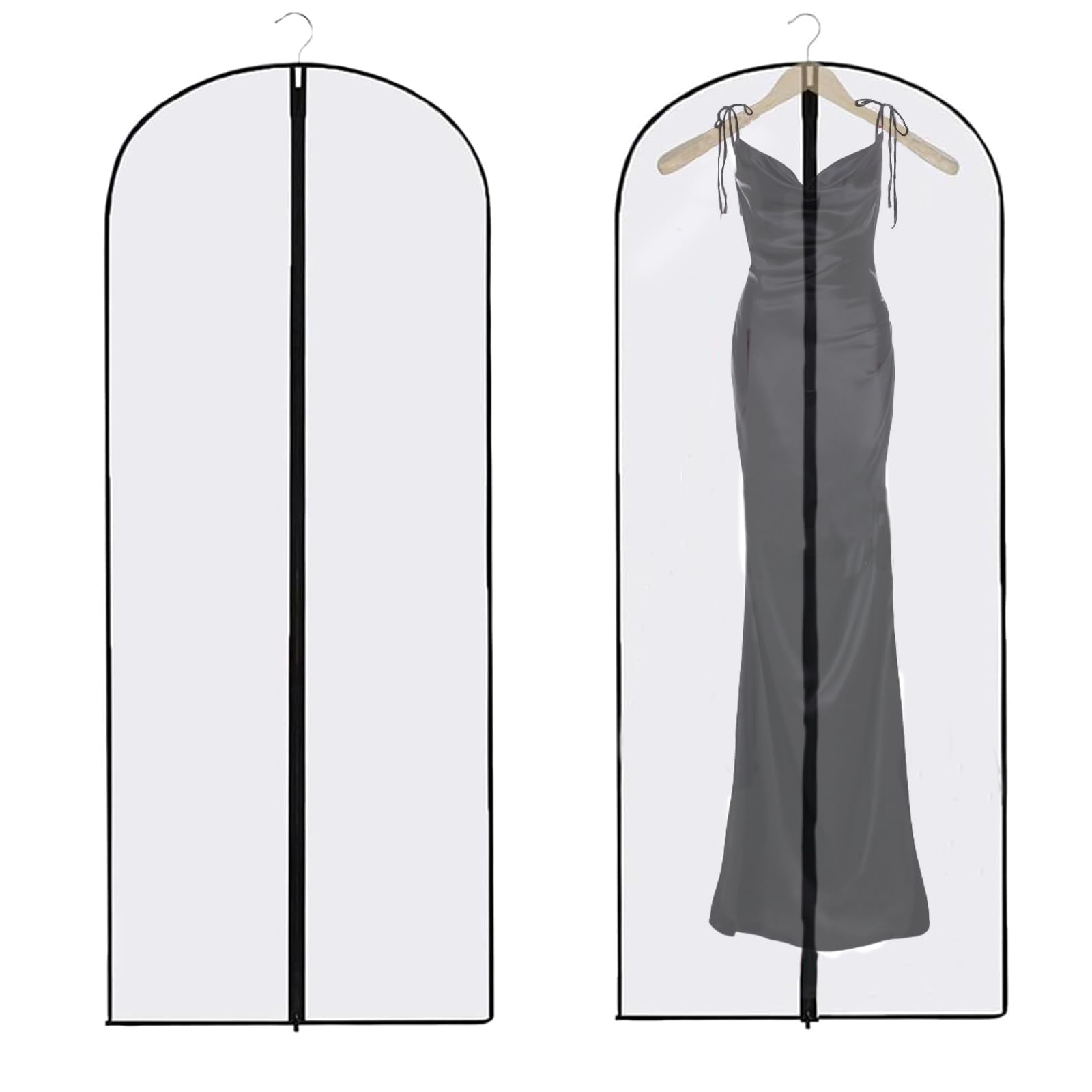 long dress protector bags Breathable Nonwoven Garment Bag: 65" Wedding Dress Storage