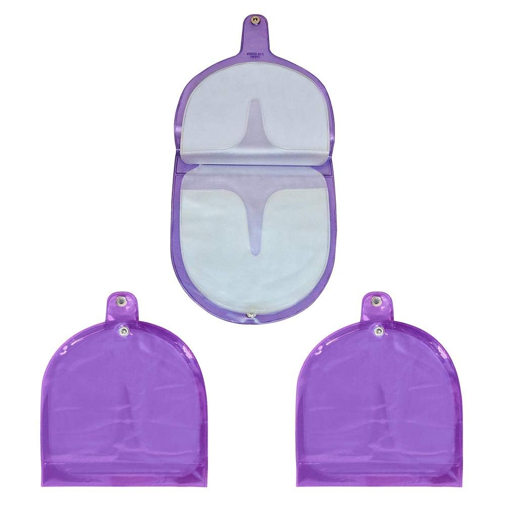Pack of 3 CD/DVD Carrying Cases - 12 Disc Transparent Vinyl Storage Wallet - Compact Media Organizer - Purpule DVD/CD/Game Holder for Easy Travel & Protection