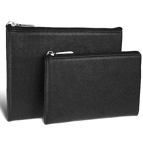 cobee 2 Stück Kosmetiktaschen aus PU Leder, wasserdicht große Reise Make...