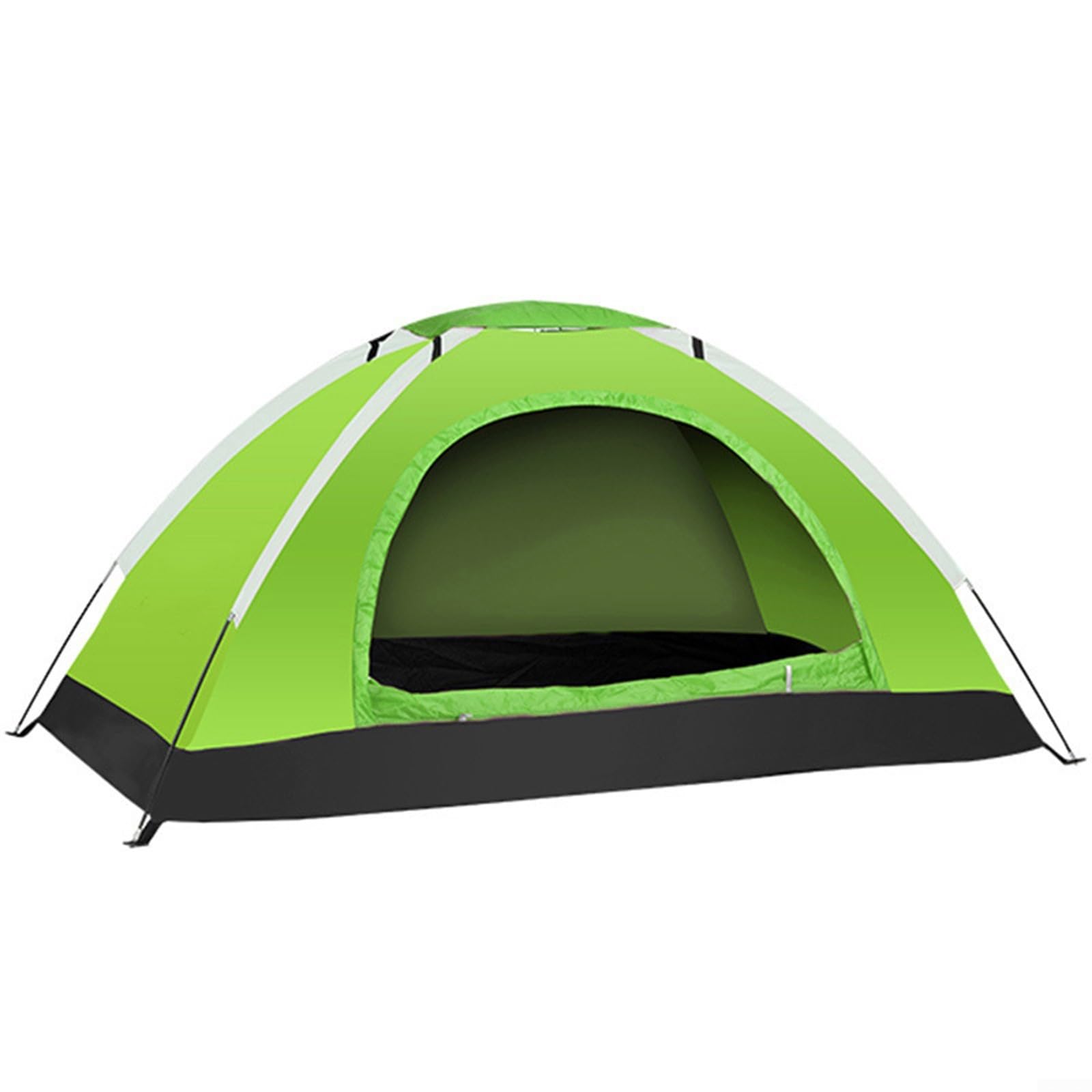 Tienda de campaña ligera plegable, con bolsa de transporte, 1 tienda de campaña, 4 clavijas, 1 mosca de lluvia, 1 bolsa de transporte, verde, verde militar, naranja, rosa, para todo tipo
