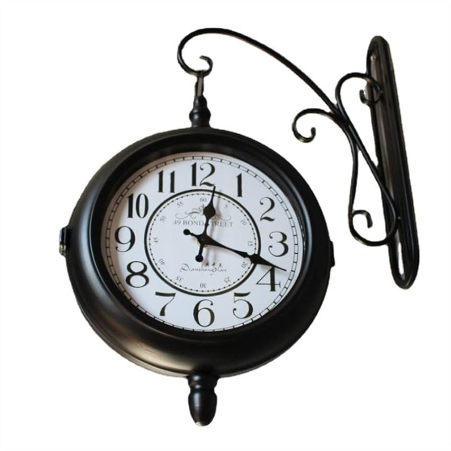 Amazon.co.jp: 両面壁掛け時計 ヴィンテージ両面壁掛け時計、 壁