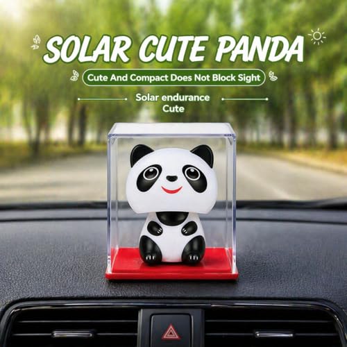 Image of CraftVatika Home Decoration Items for Living Room, Solar Powered Panda Moving Head Up & Down Feng Shui Items for Good Luck, Home Decor Items, Car Dashboard Office Desk, Birthday Gifts for Women Man