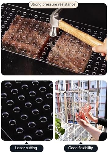 39" Balcony Protection Netting - Perforated Plate for Railing Decoration & Safety, 62cm (24.41in) Wide Anti-Fall Mesh for Outdoor Spaces & Pet Safety