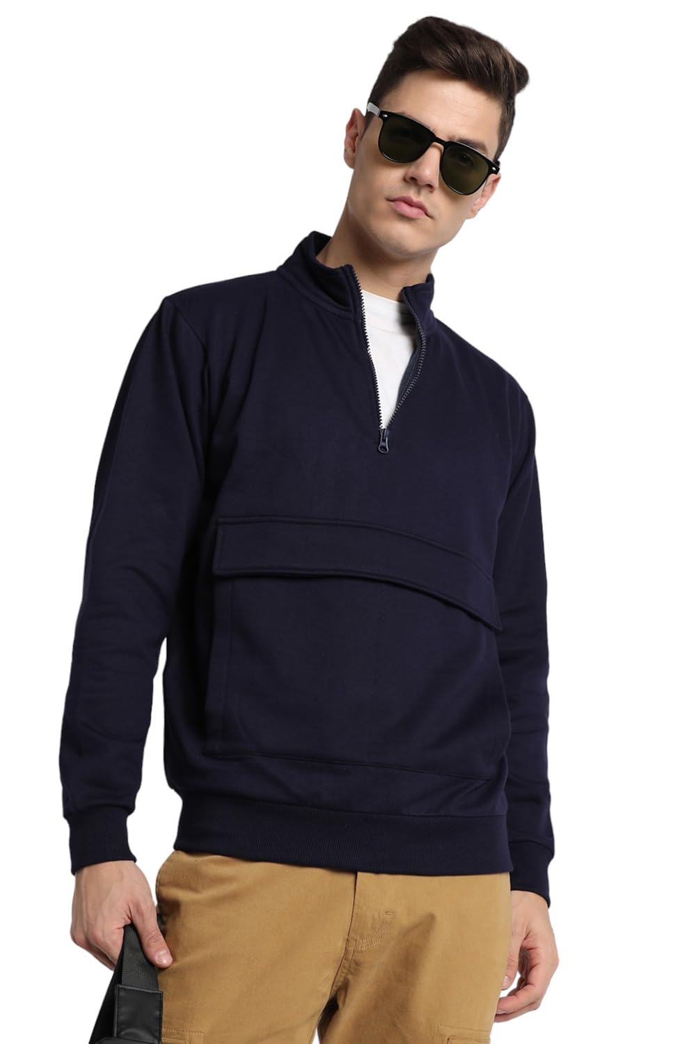 dennis lingo Cotton Blend Men Mock Neck Sweatshirt-picture-25