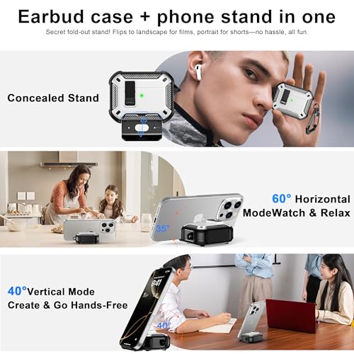 Image of AirPods Pro 3 Case with Safety Lock Phone Stand Magsafe, White