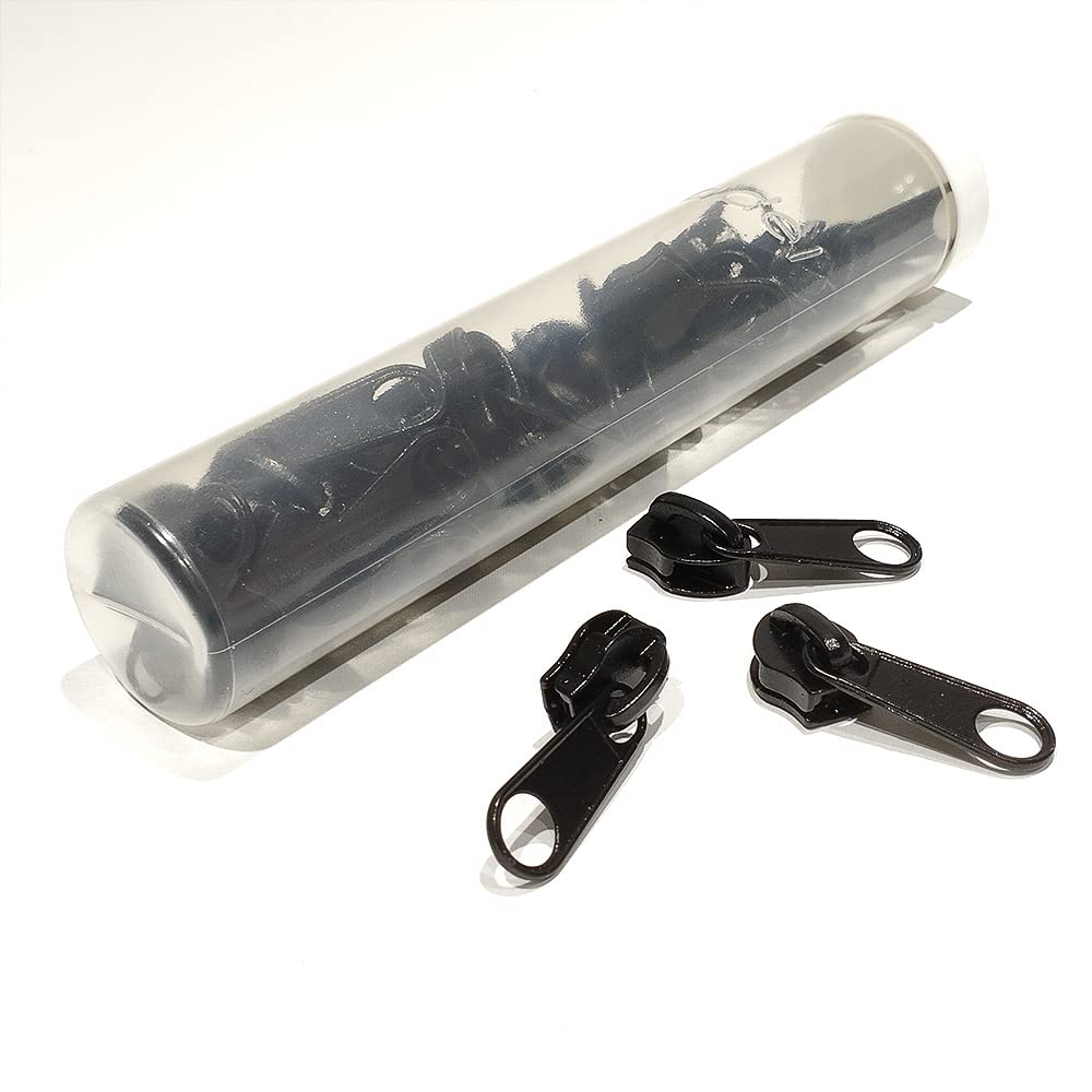 Zipper Sliders Free 26 Pieces/Tube, Metal Sliders for Sewing and Repair Zippers Zipper Puller, Black Sliders #10, (10#, 332) - Image 3
