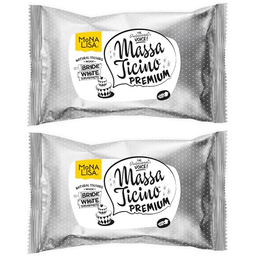 Massa Ticino Fondant Weiß 2x 1kg – Premium Zuckermasse für dekorative Kuchen, Rollfondant - Perfekt für Torten, Modellierungen & Dekorationen – weißes Fondant für Profi- und Hobbybäcker