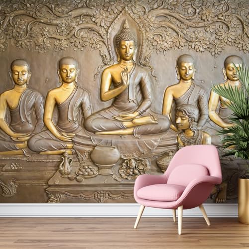 Image of PAPER PLANE DESIGN Spiritual and Ethnic Yogi Buddha Wall Mural Wallpaper. Full Wall Coverage. (Ds-03) (10 X 12 FEET, Vinyl-SELF Adhesive)