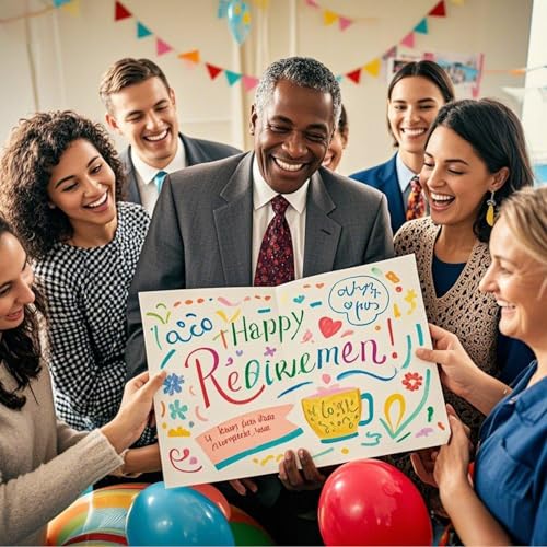 Retirement Card Gift for Women Men - Funny Retirement Cards with Envelopes for Husband Wife, Happy Leaving Cards for Coworker Friend Family, Unique Farewell Greetings Card for Celebration