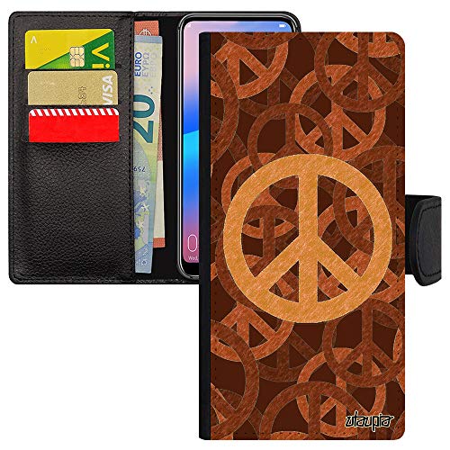 Coque Galaxy S21+ anti-rayures avec rangement de cartes motif hippie peace