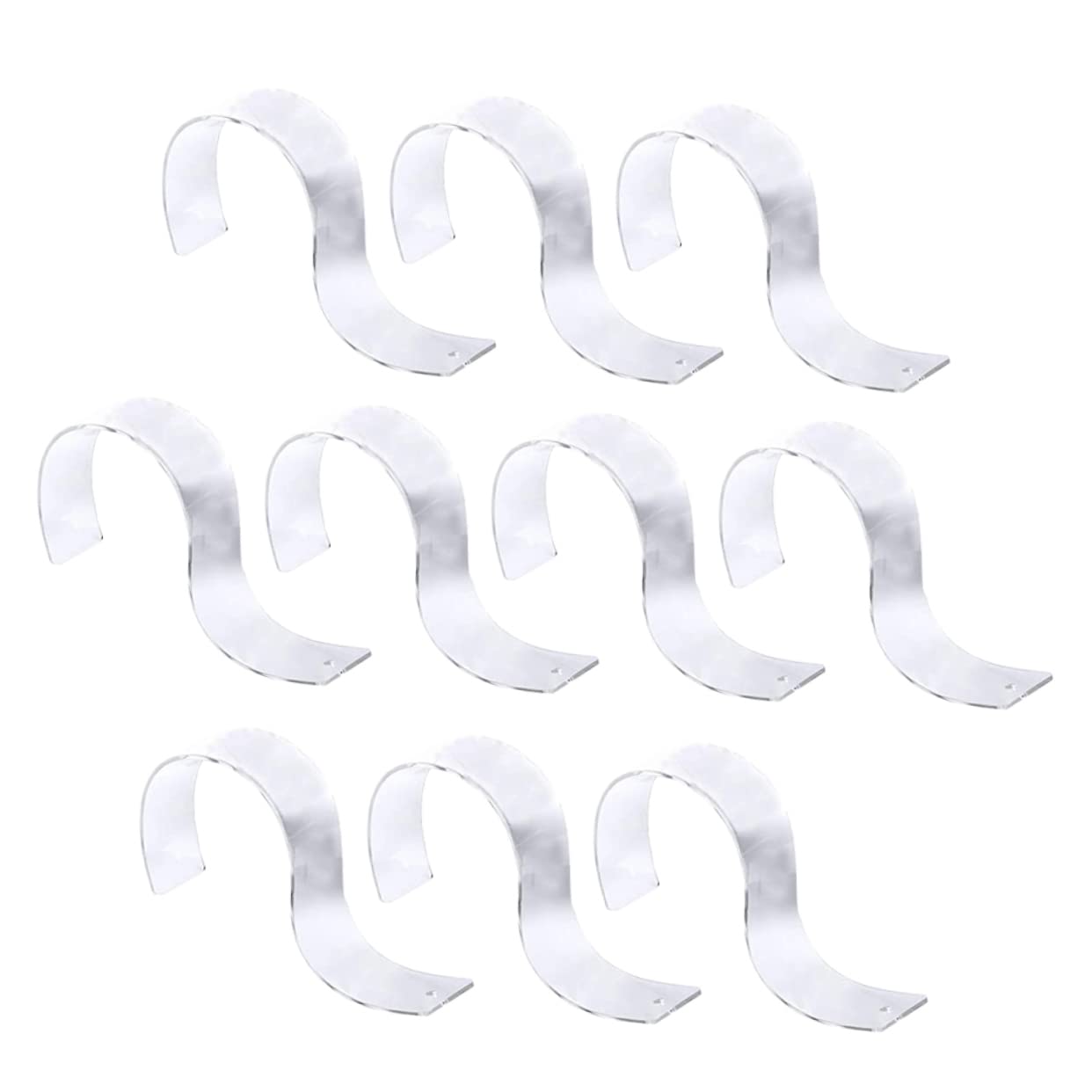 SOLUSTRE 10Pcs S Shaped Acrylic Belt Display Stands Versatile Belt Storage Racks for Neat Organization and Attractive Presentation for Retail and Home Use