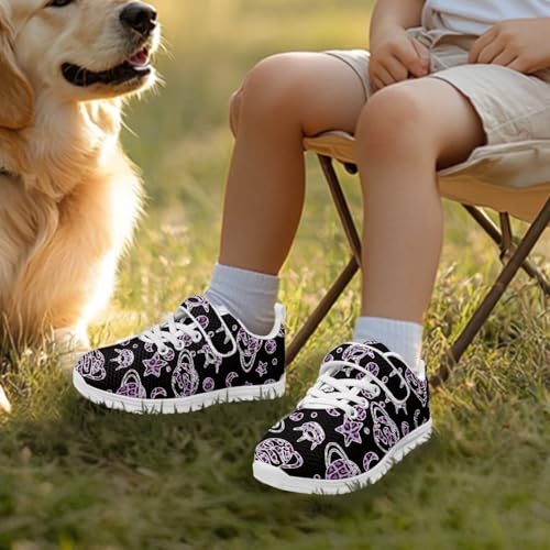 Kids Boys Girls Running Shoes Comfortable Lightweight Slip on Sneakers Athletic Tennis Shoes Planet Leopard Pattern3