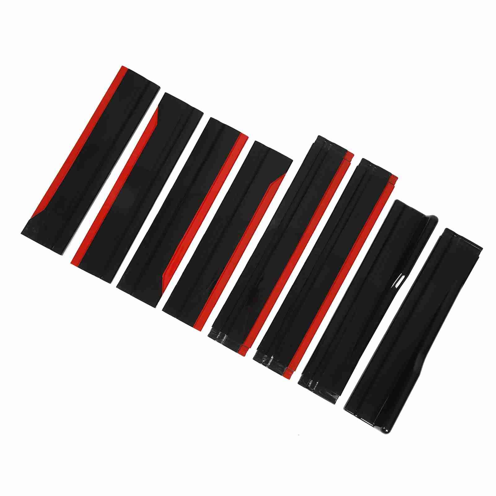 Dioche Corps de Séparateurs de Lèvre 8 Pièces Jupe Latérale de Voiture Rouge Séparateurs de Lèvre Latéraux Brillants Extension Kit de Carrosserie de Panneau d'aile de Remplacement pour,