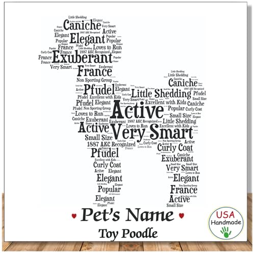PetArt.us Toy Poodle – Personalized Art Print – Custom Pet Name, Gift for Dog Lovers or Pet Memorial, Gift Wrapped Home Decor, Handmade in the USA