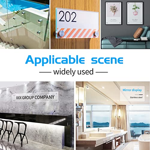 YiliYa 20 Stück Edelstahl Wand Abstandshalter Plexiglas,Schilderhalter Werbeschraube, Schraube Glas Standoff Halter für Montieren und Befestigung des Glases（12 x 25mm）