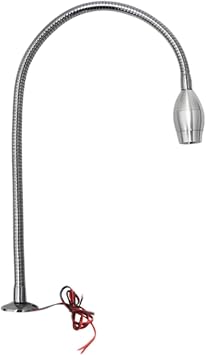 LED Work Light with Flexible Gooseneck Tube and Screw Base, 1W 24V Aluminum Alloy Workshop Light, Suitable for Workbenches, Lathes, and Industrial Lighting1pc