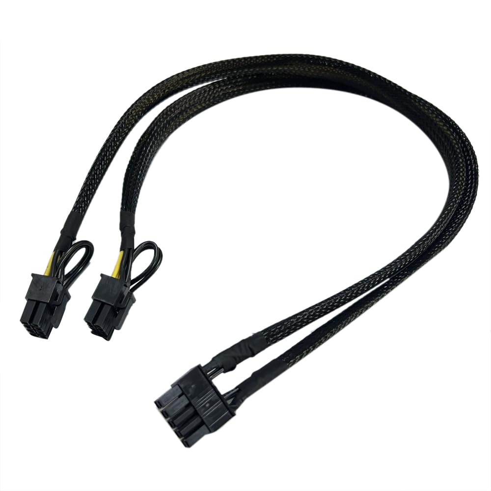 ZAHARA Câble d'alimentation GPU 10 broches vers double connecteur 8 broches (6+2) PCIe pour HP ProLiant DL380 G6 - Adaptateur pour carte graphique 50 cm