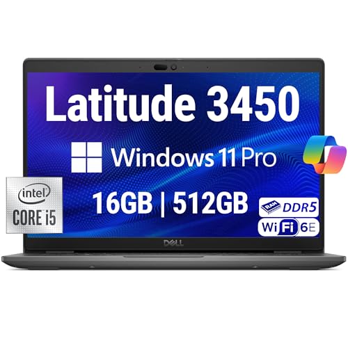 Image of Dell Latitude 3450 3000 14 inch Business Laptop, Intel 10 Core i5-1335U (Beats i7-1270P), 16GB DDR5 RAM, 512GB NVMe, WiFi 6E + BT, HD Webcam, RJ-45, Win 11 Pro -Gray