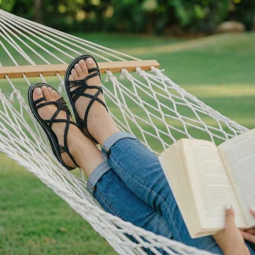 Image of Plaka Flat Sandals for Women Palm Leaf